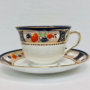Antique Imari Teacup and Saucer by Salon China Dunblane Pattern Salt & Nixon China
