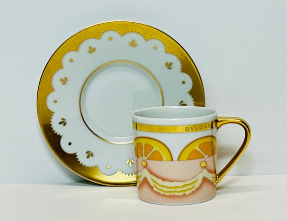 Bvlgari Bavarese Dolci Deco Demitasse Cup and Saucer Rosenthal