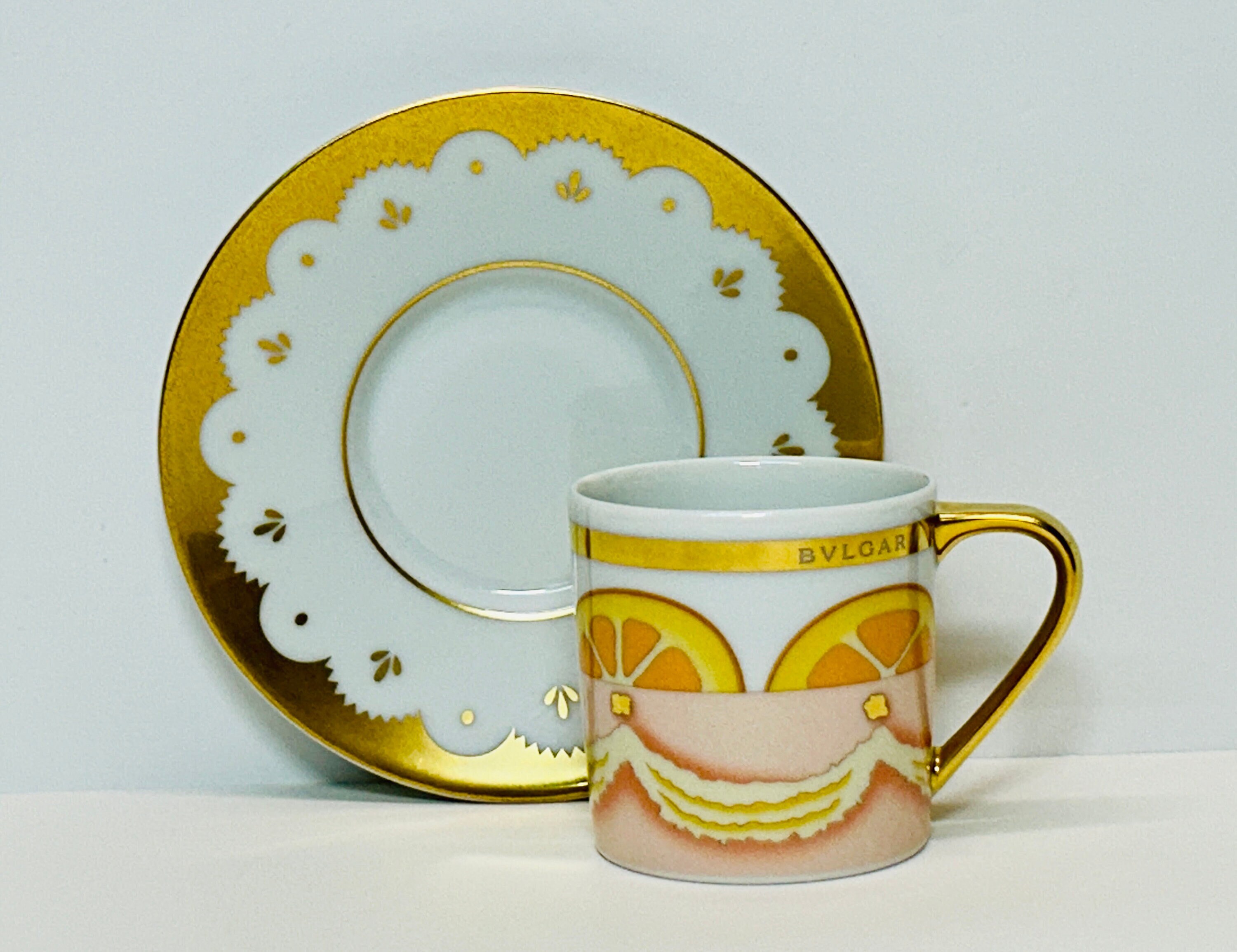 Bvlgari Bavarese Dolci Deco Demitasse Cup and Saucer Rosenthal