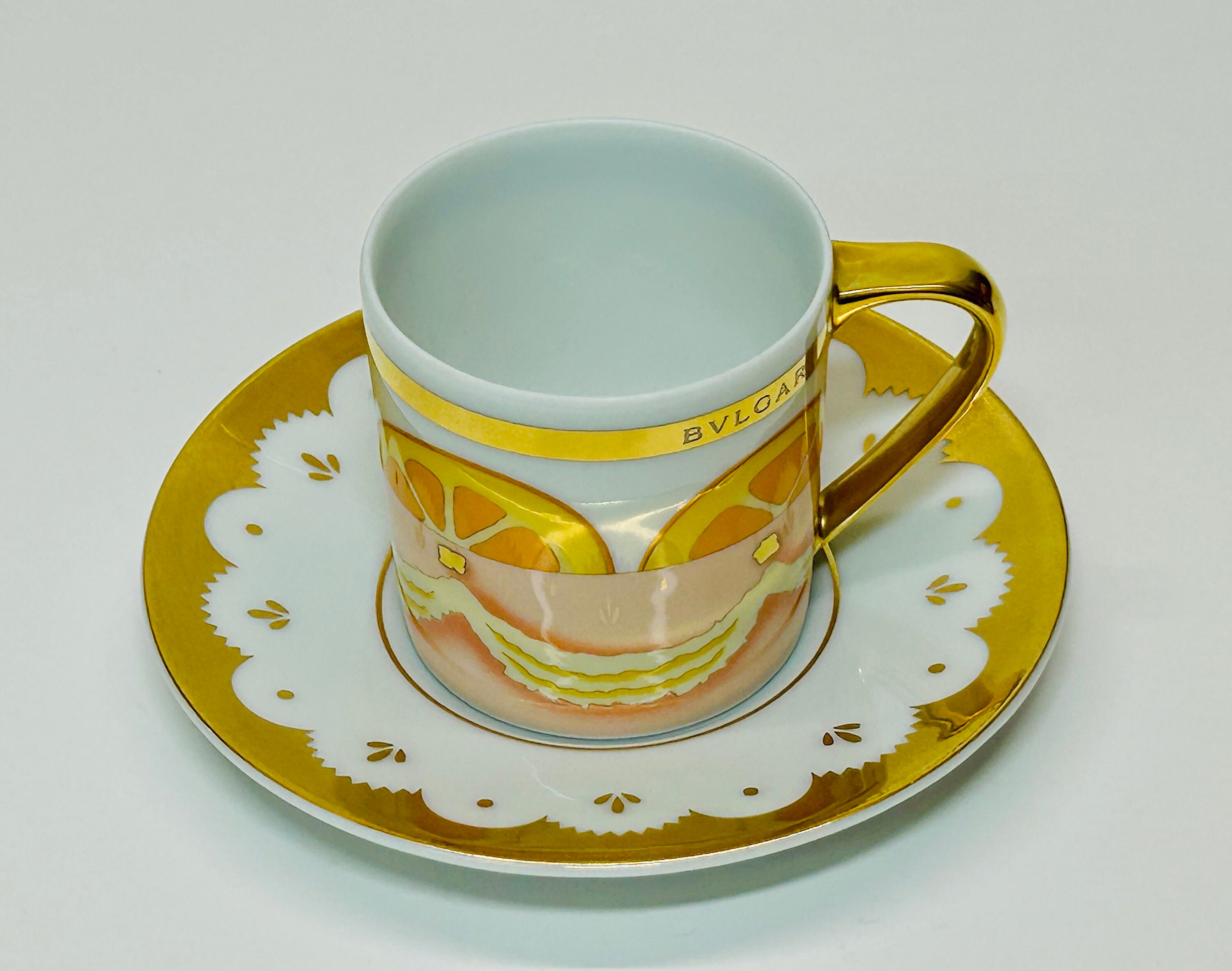 Bvlgari Bavarese Dolci Deco Demitasse Cup and Saucer Rosenthal