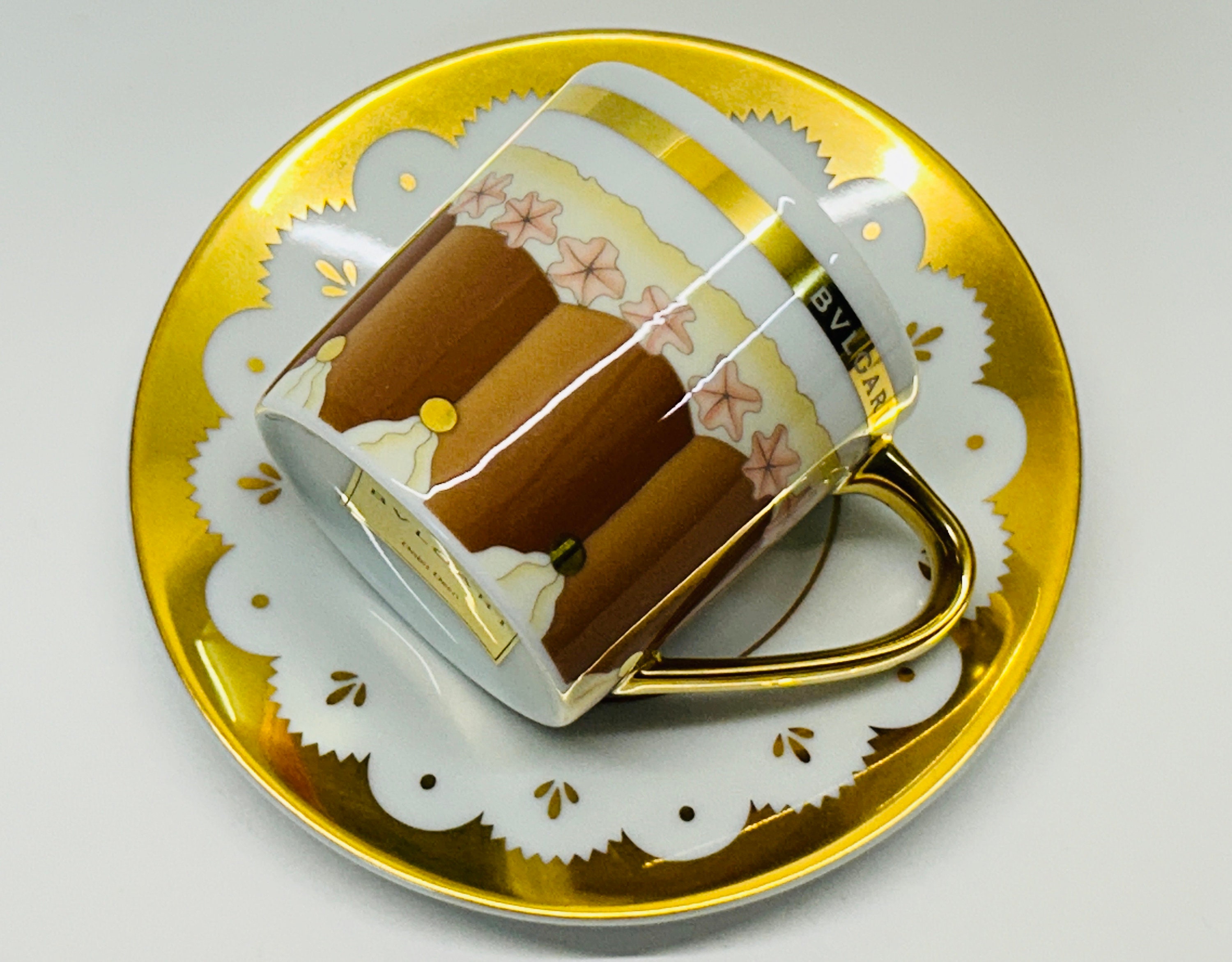 Bvlgari Charlotte Dolci Deco Demitasse Cup and Saucer Bvlgari Charlotte Dolci Deco Demitasse Cup and Saucer