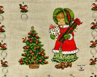 vintage Lin Calendrier de l’Avent Suspendu Mur Sarah Kay Valentine Australie Compte à rebours de Noël Décor de Noël