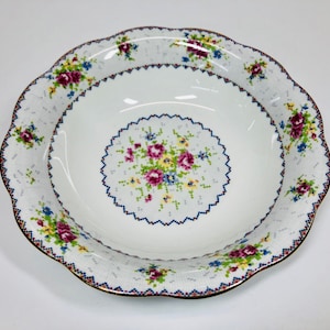 Vintage Royal Albert Petit Point Round Vegetable Bowl 9 1/2&quot; Serving Bowl Made in England