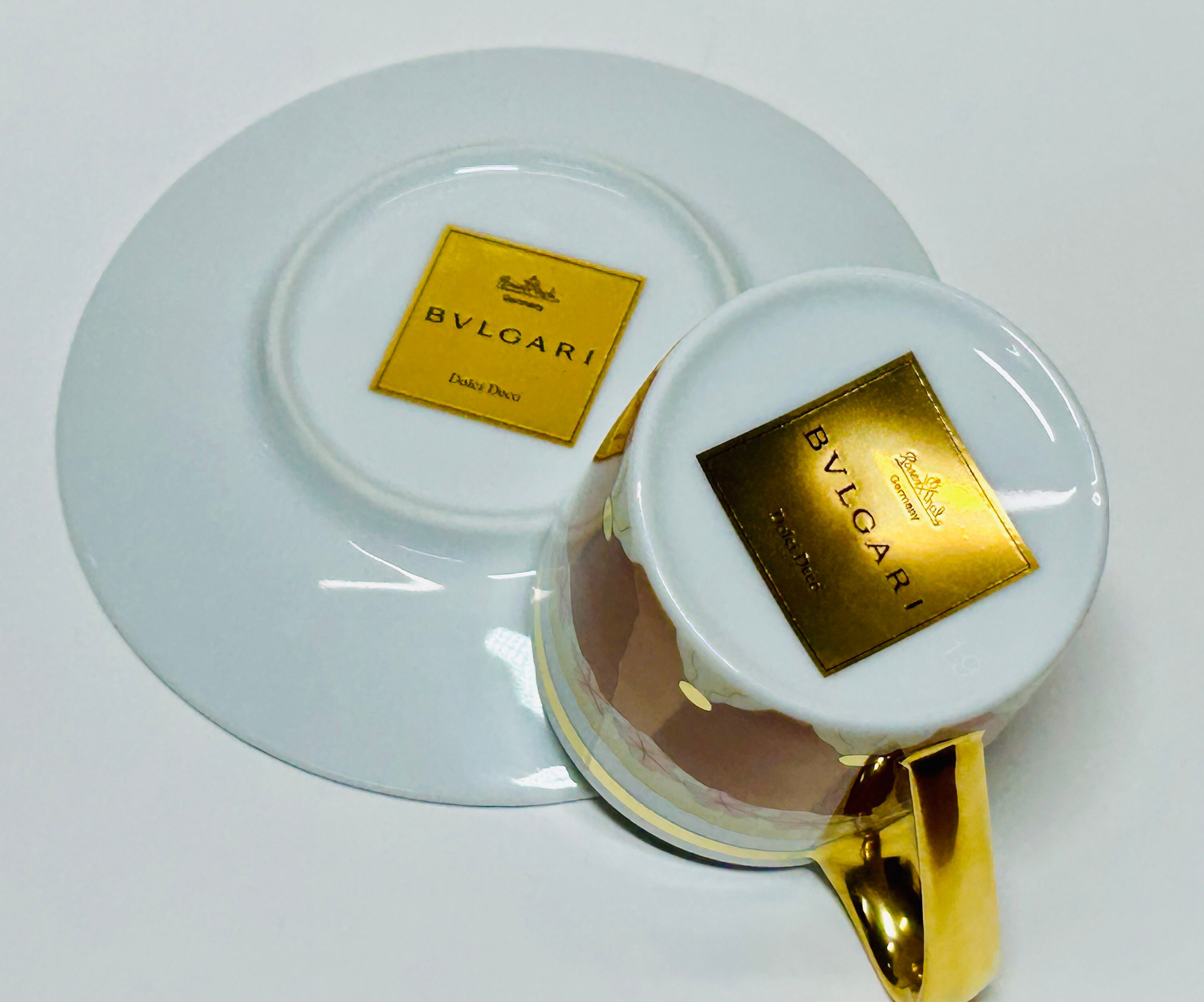 Bvlgari Charlotte Dolci Deco Demitasse Cup and Saucer Rosenthal