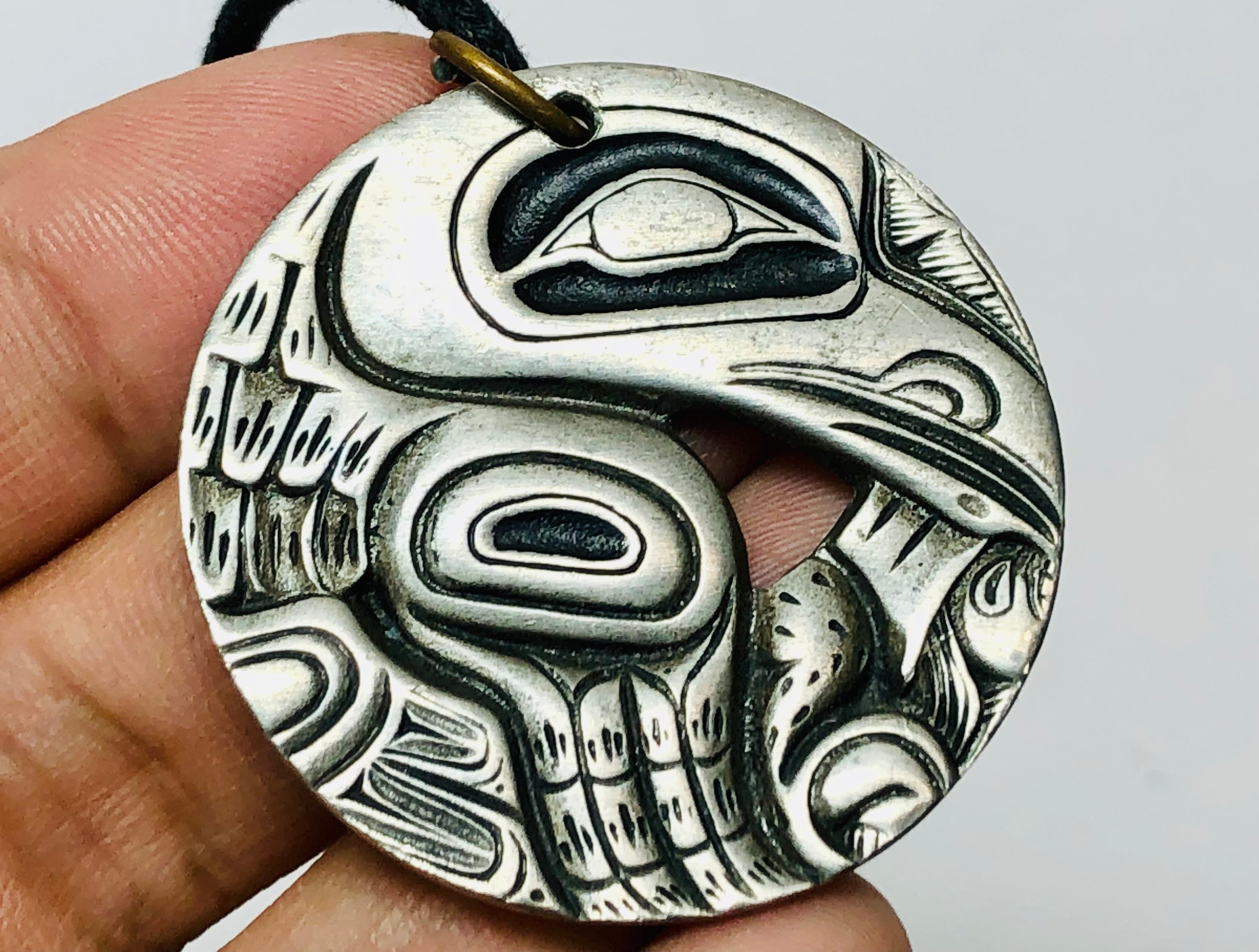 Frederick Pewter Raven Pendant Necklace Canada Pacific Northwest 