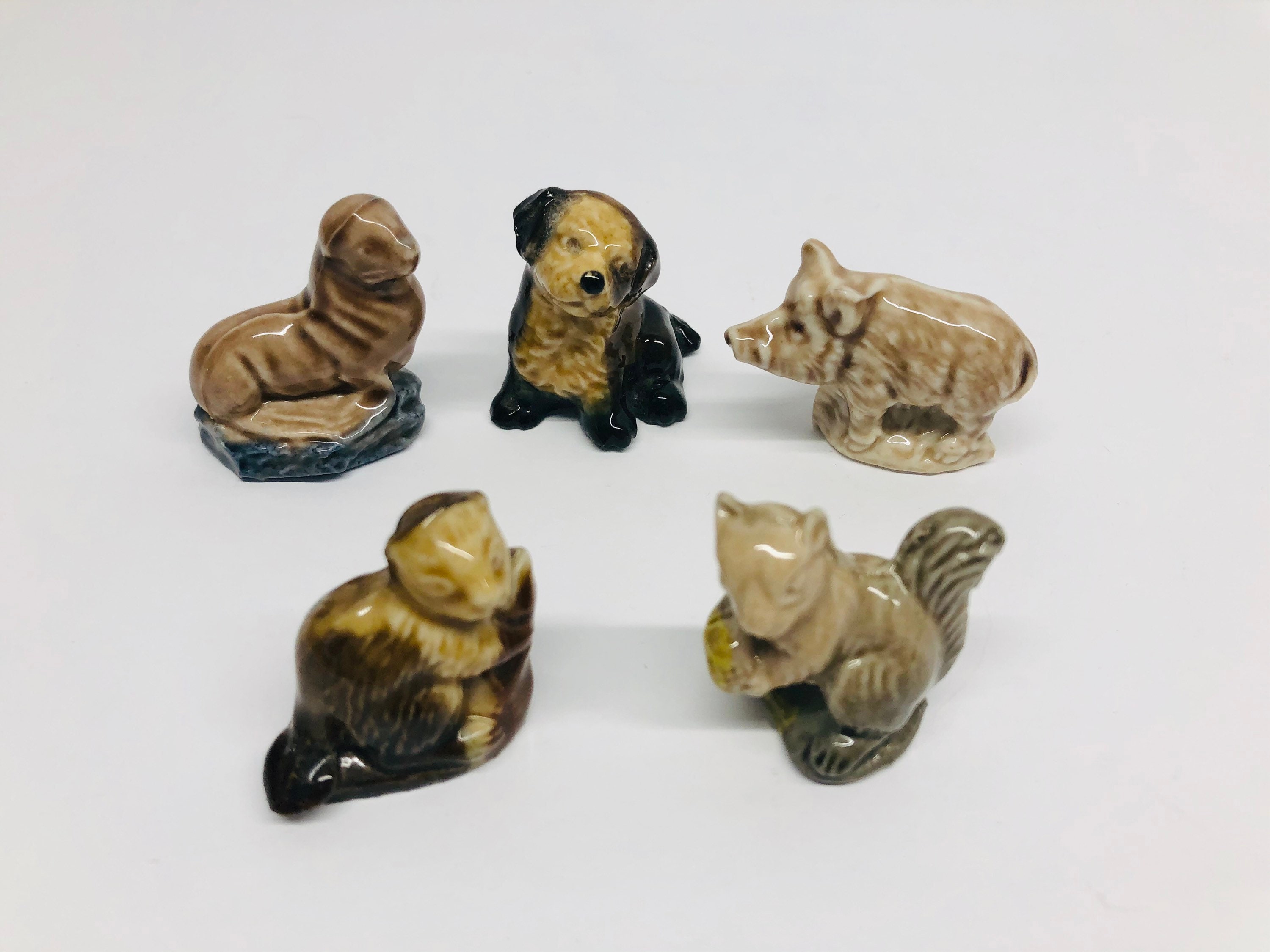 Vintage Wade Whimsies Lot 5 Miniature Porcelain Figurines Red Etsy UK