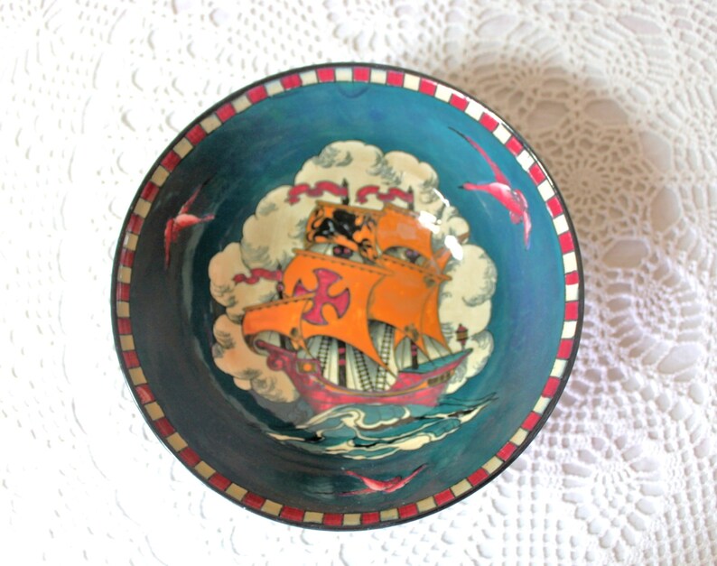 RARE Vintage Regalware Viking Bowl, Nautical Themed Bowl, Made in England image 5