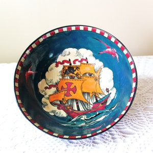 RARE Vintage Regalware Viking Bowl, Nautical Themed Bowl, Made in England image 1