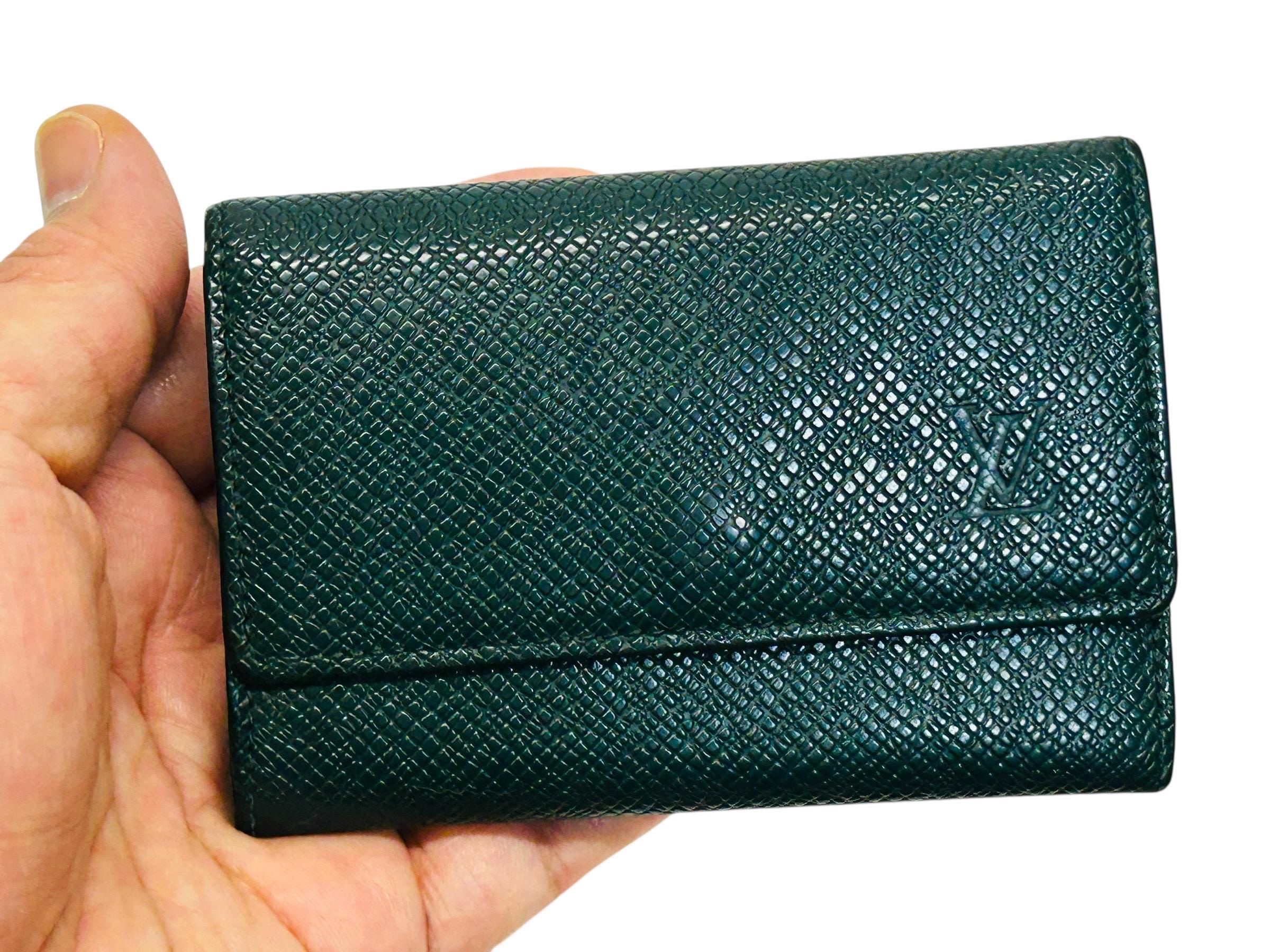 Vintage Louis Vuitton Taiga Leather Key Pouch, Green, 1995 - Etsy