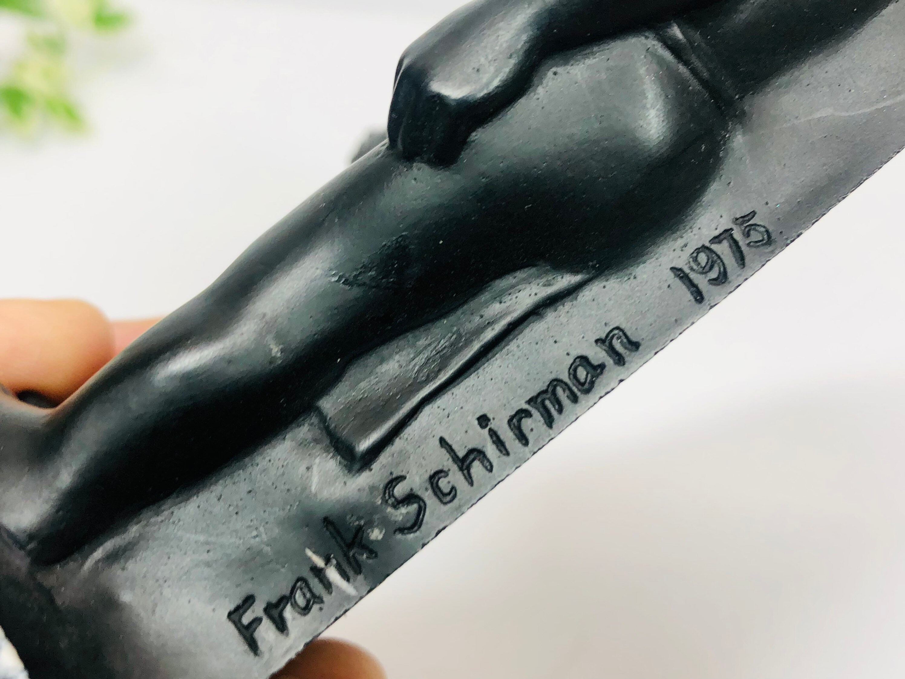 Vintage Frank Schirman Kehoni the Kiss Black Coral Sculpture 1975