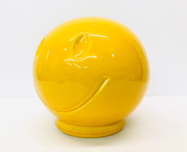 Vintage Mccoy Yellow Smiley Face Coin Bank RARE Marked USA Etsy