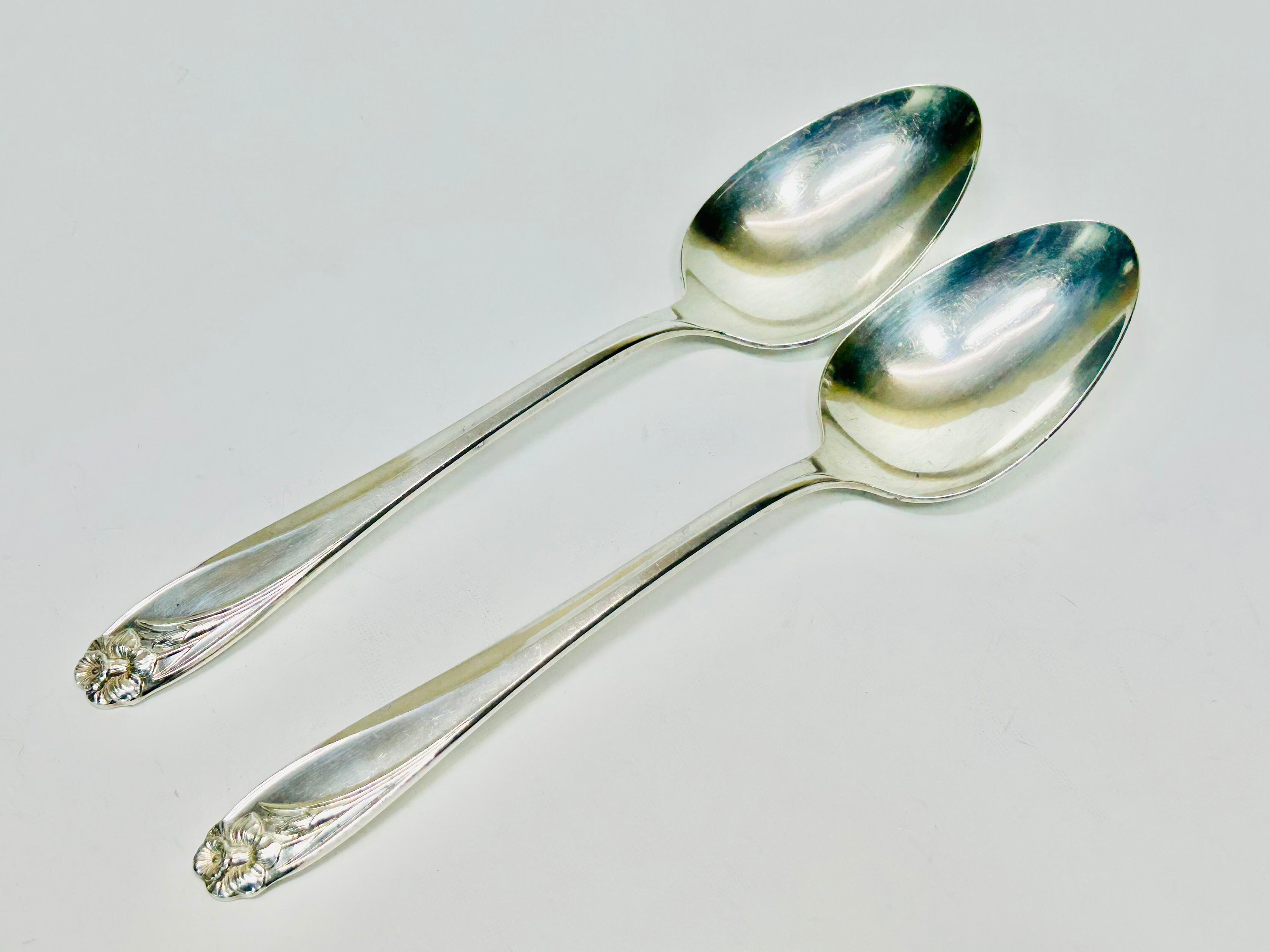 Vintage Daffodil Silver Plate Serving Spoons: 1847 Rogers Bros