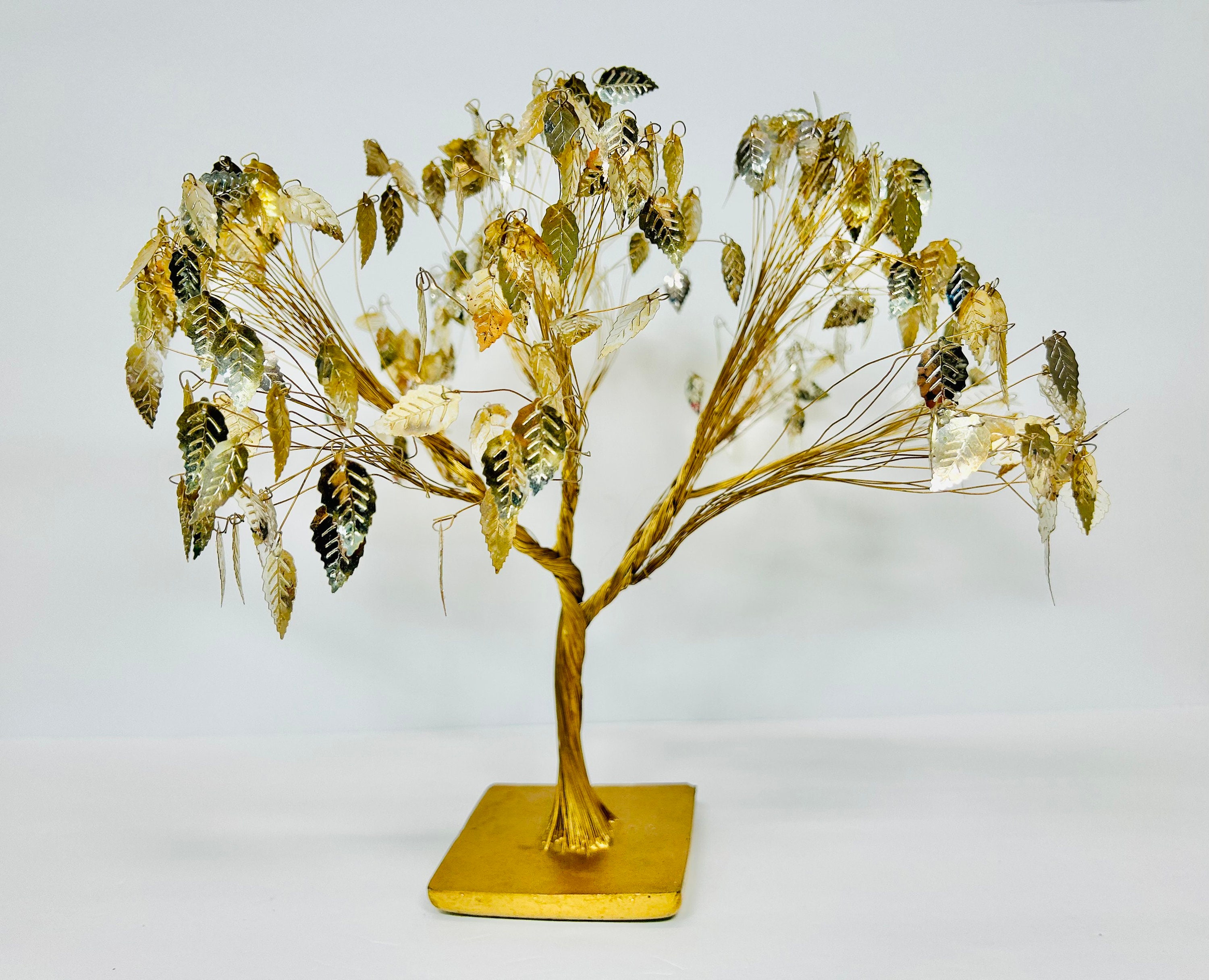 Large Vintage Gold Dream Tree Wire Sculpture 12