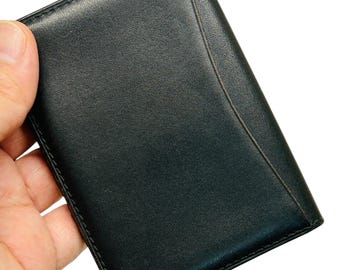 Vintage Dunhill Black Leather ID Passcase Wallet Bifold Credit