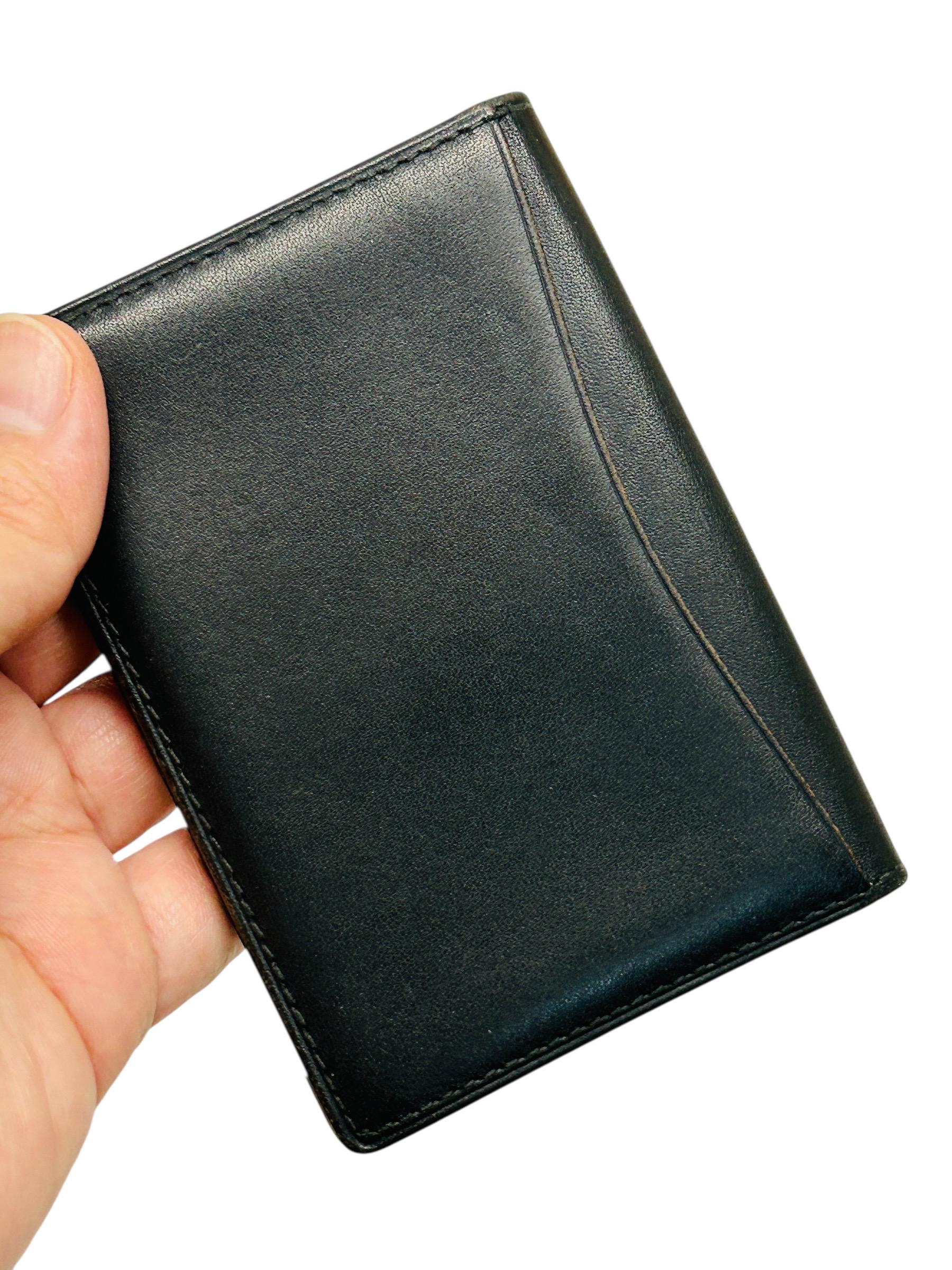 Vintage Dunhill Black Leather ID Passcase Wallet Bifold Credit