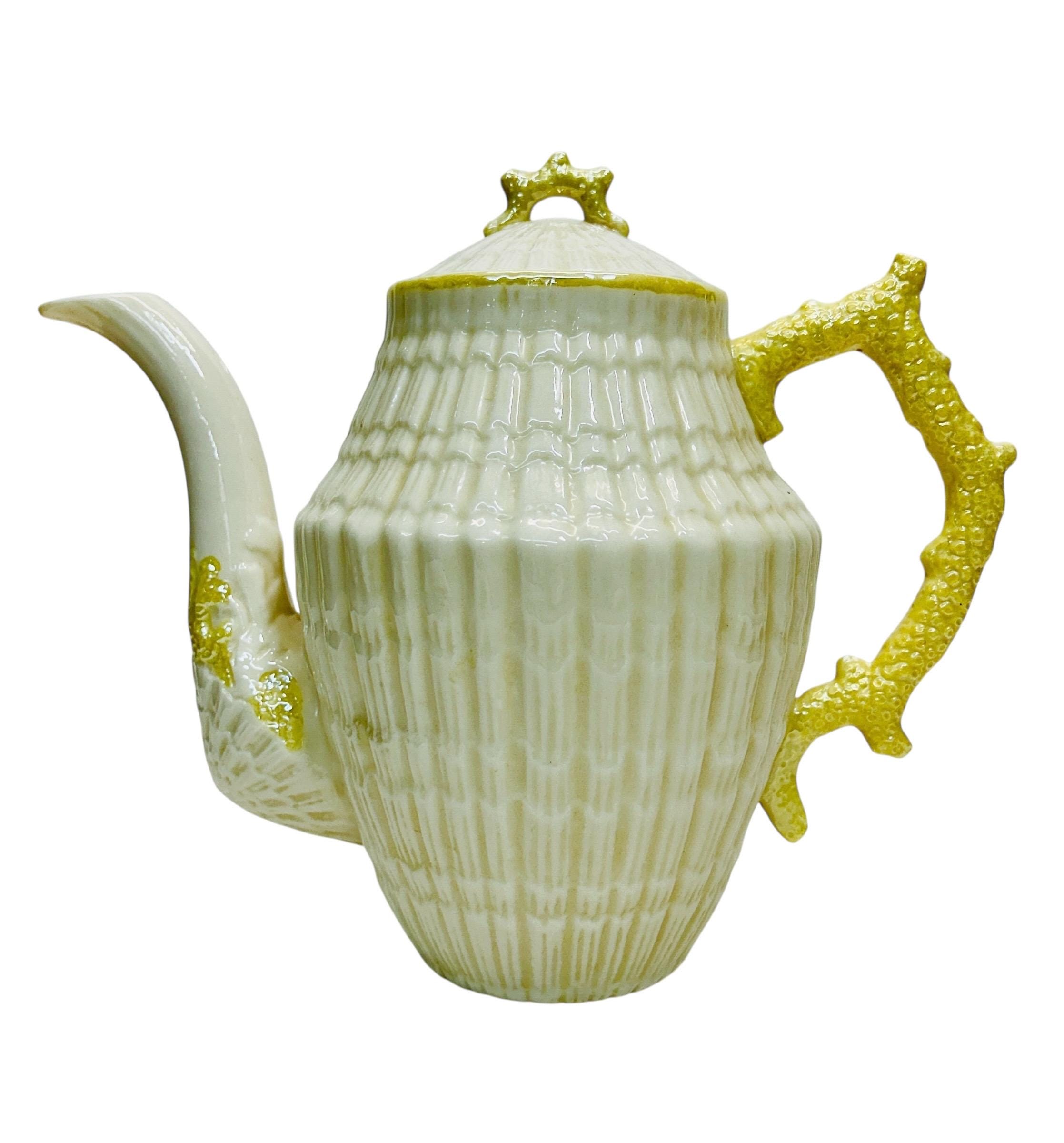 Vintage Belleek Limpet Coffee Pot: Irish Parian China, 1955-1965