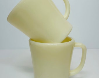 Vintage Fire King Ivory Shaving Mugs - 1940s D-handle Pair - Etsy