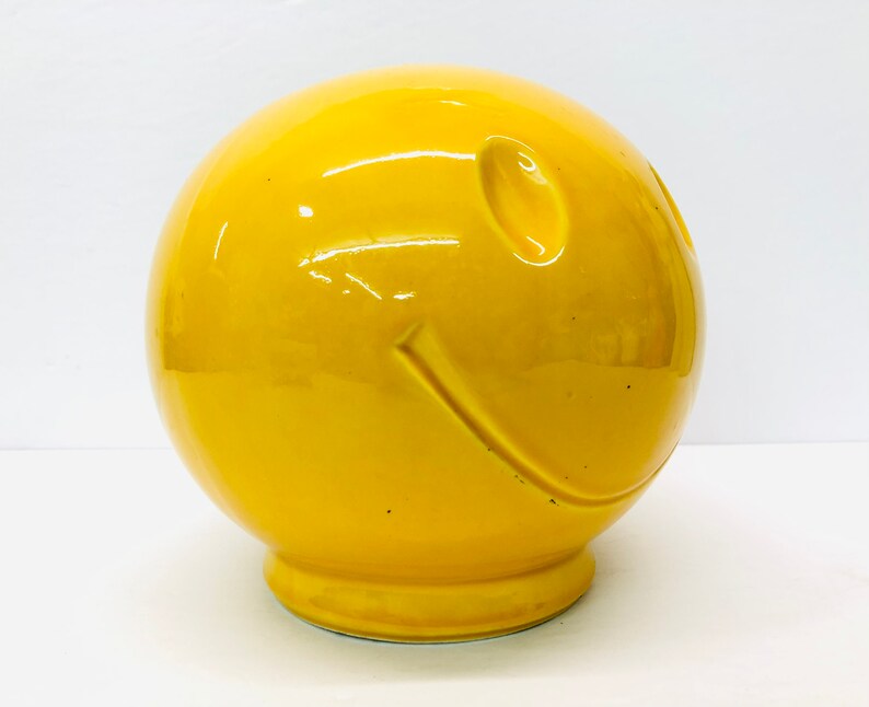 Vintage Mccoy Yellow Smiley Face Coin Bank RARE Marked USA Etsy