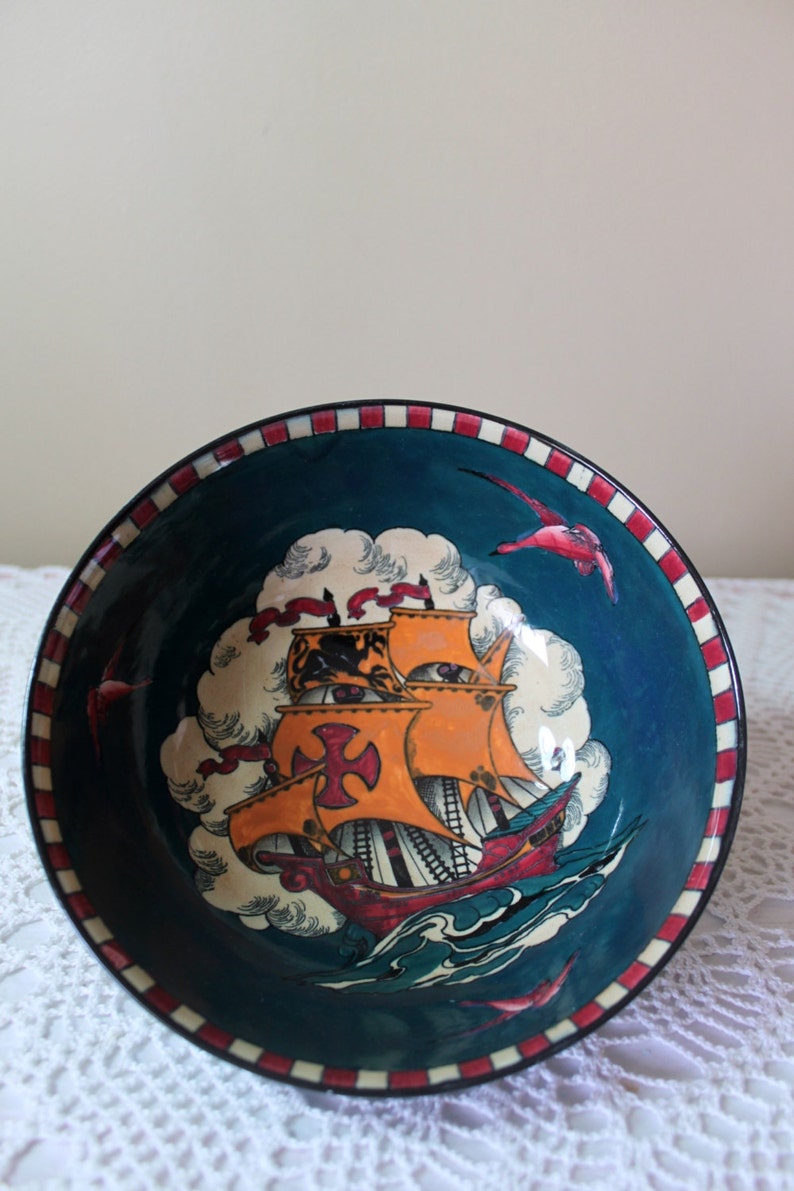 RARE Vintage Regalware Viking Bowl, Nautical Themed Bowl, Made in England image 2