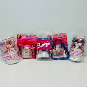 Vintage 1990s Barbie Lot Mini's Lil Calendar Compact Colors by TARA Toys and General Mills Mini Barbies