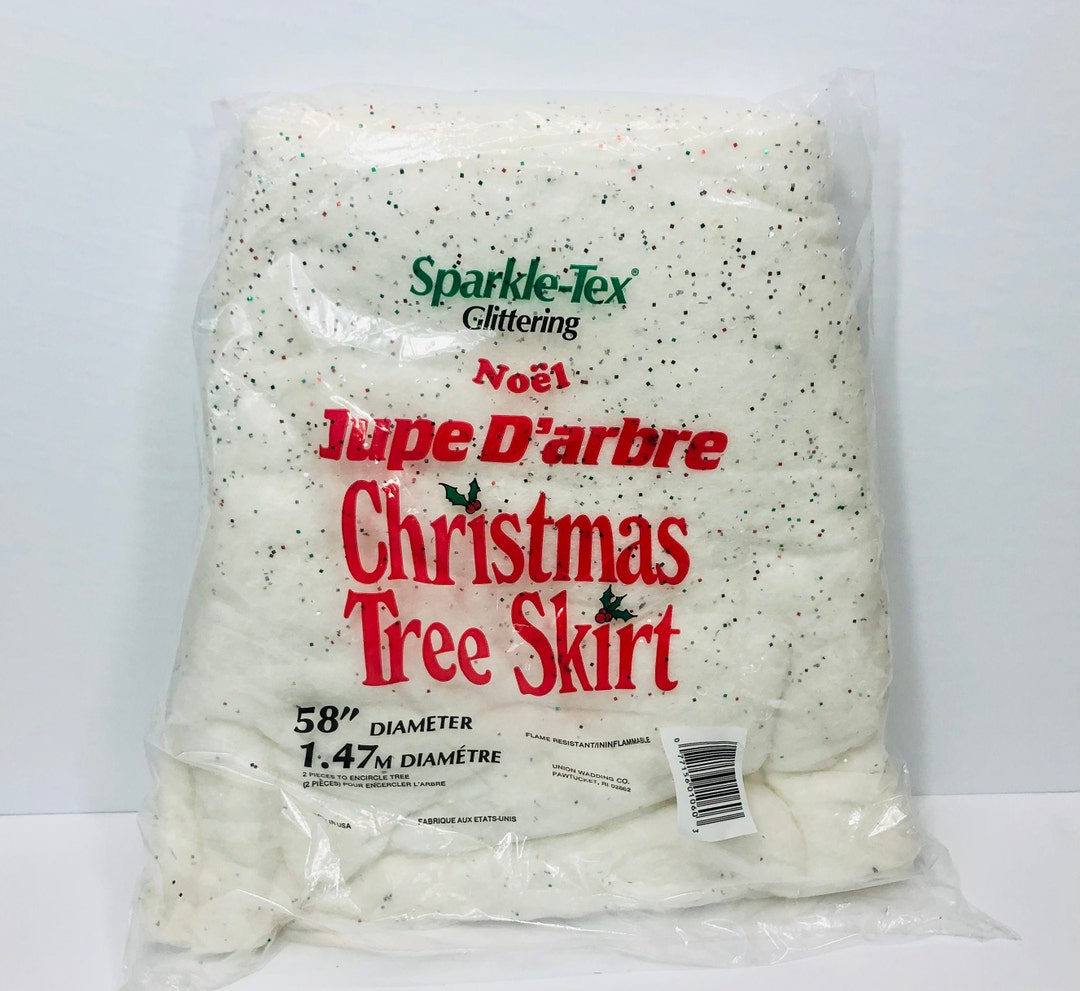 Vintage Glitter Tree Skirt Sparkletex Christmas Tree Skirt Etsy