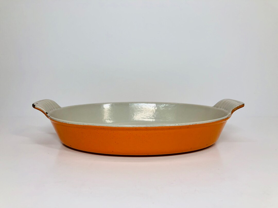 Vintage Le Creuset Au Gratin Cast Iron Baking Dish 24 Made in Etsy