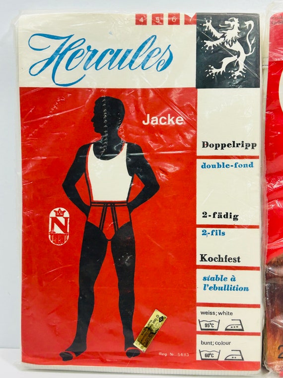 Vintage German Men's Underwear White Briefs and Tank … Gem