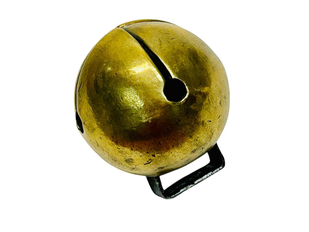 Solid Bell Antique Single Solid Brass Swedish Improved Sleigh Bell Round Cow Sheep ...
