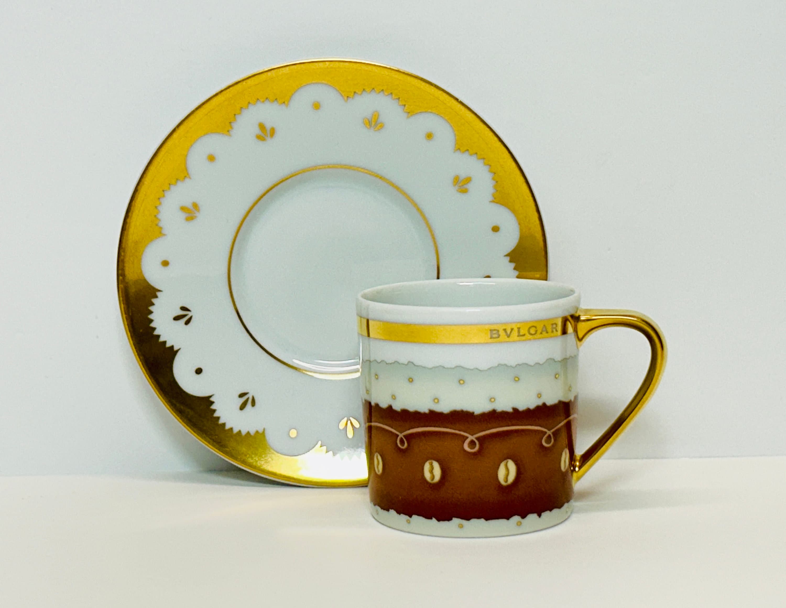 Bvlgari Dolci Deco Moka Demitasse Cup and Saucer Rosenthal Germany