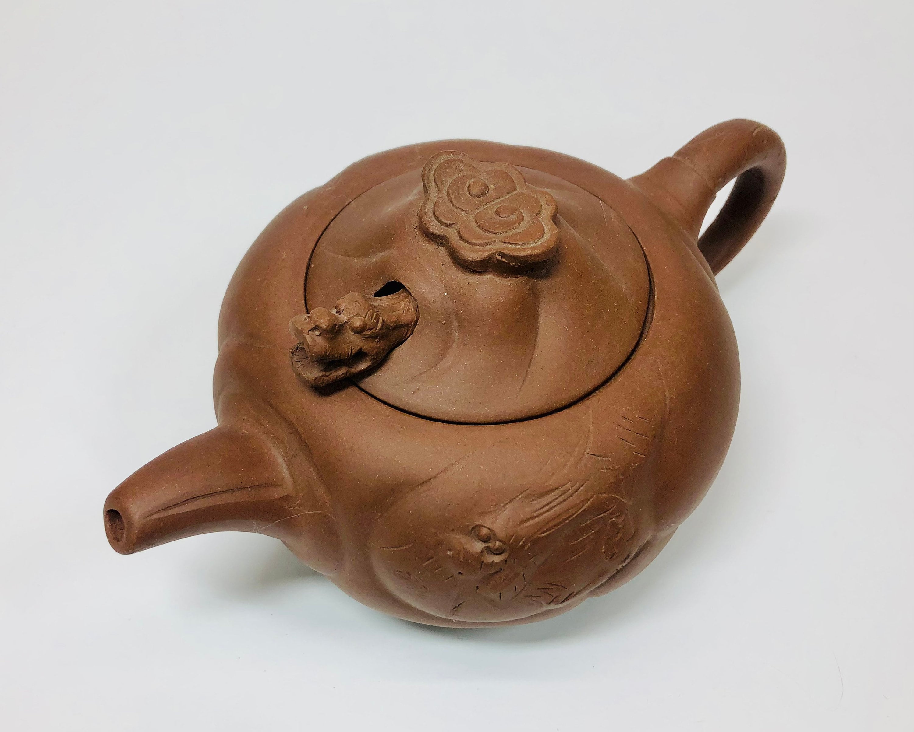 Jiyong様 Vintage Yixing Zisha Red Clay Teapot: Chinese Dragon Head