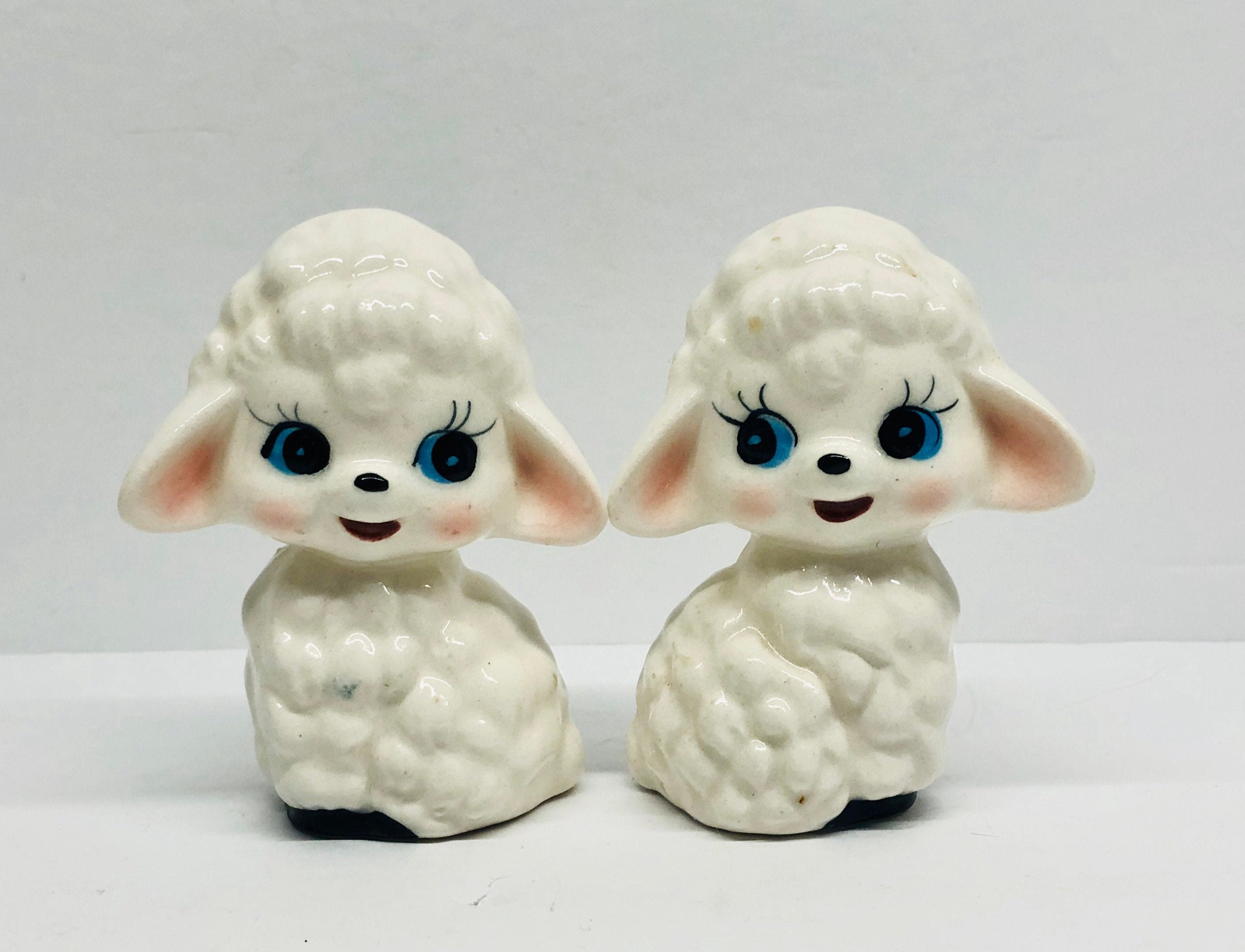 Vintage Ceramic Lamb Salt and Pepper Shakers Anthropomorphic Etsy