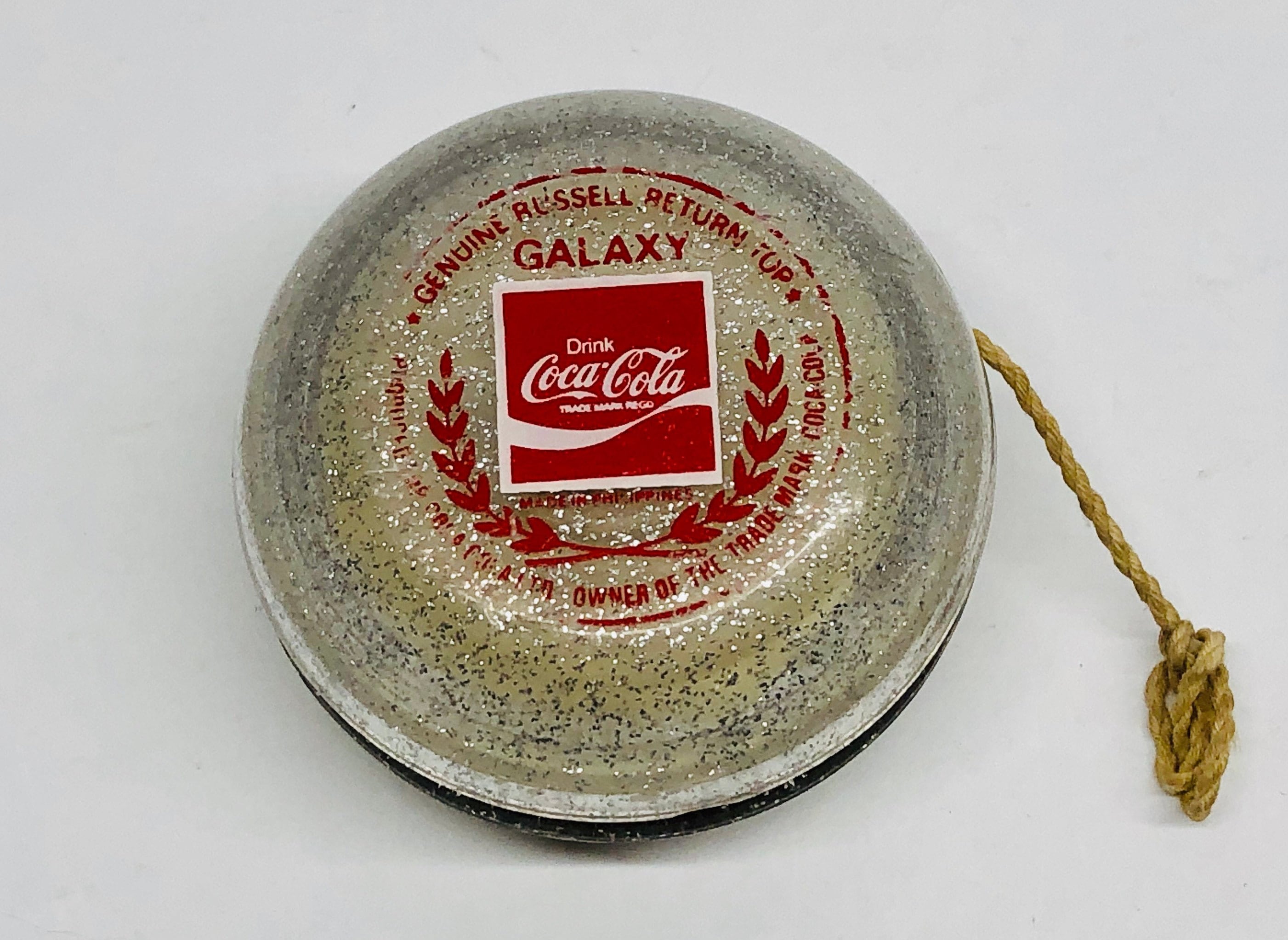 Vintage Coke Yoyo Russell Galaxy Silver Sparkle Glitter Coca