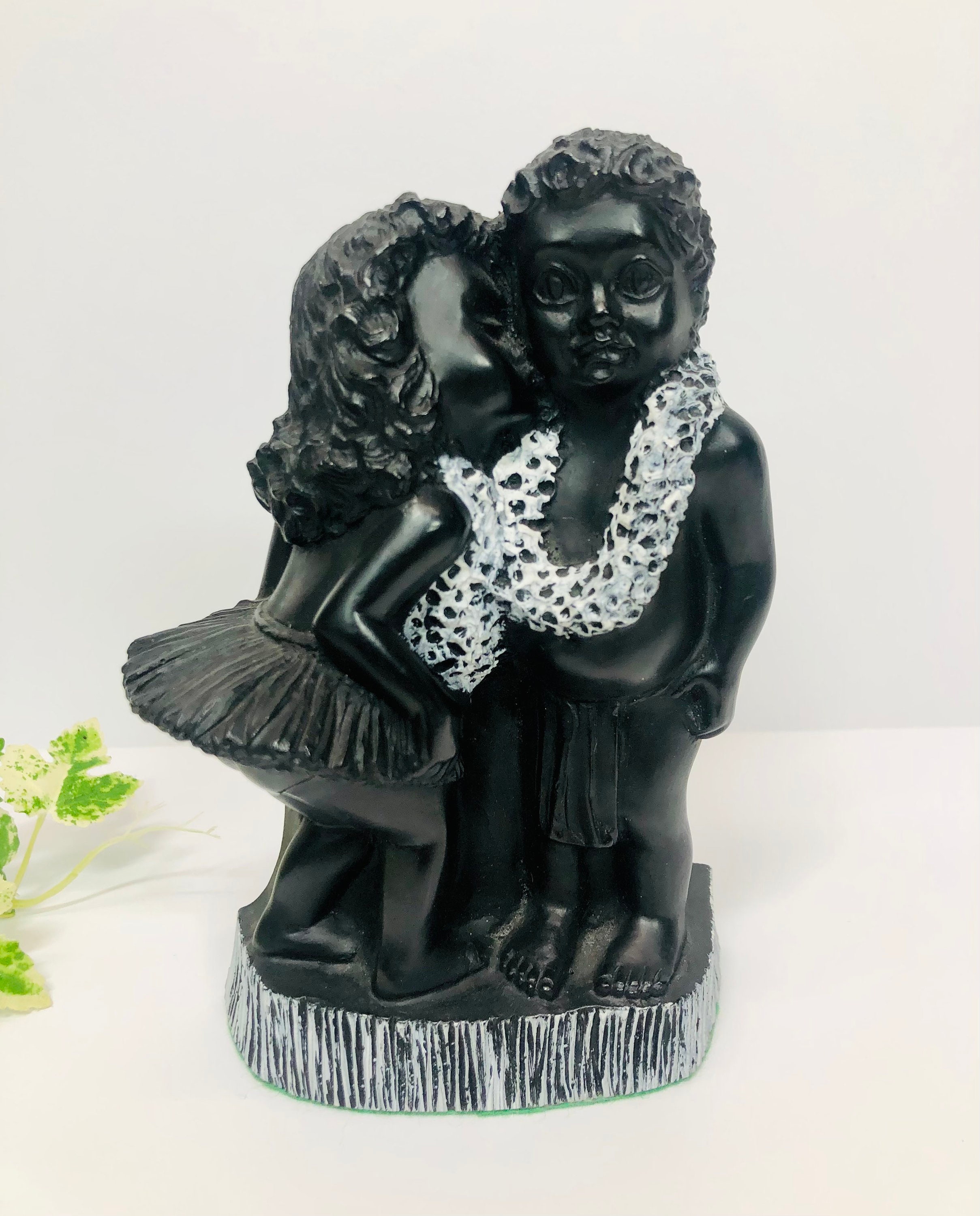 Vintage Frank Schirman Kehoni the Kiss Black Coral Sculpture 1975