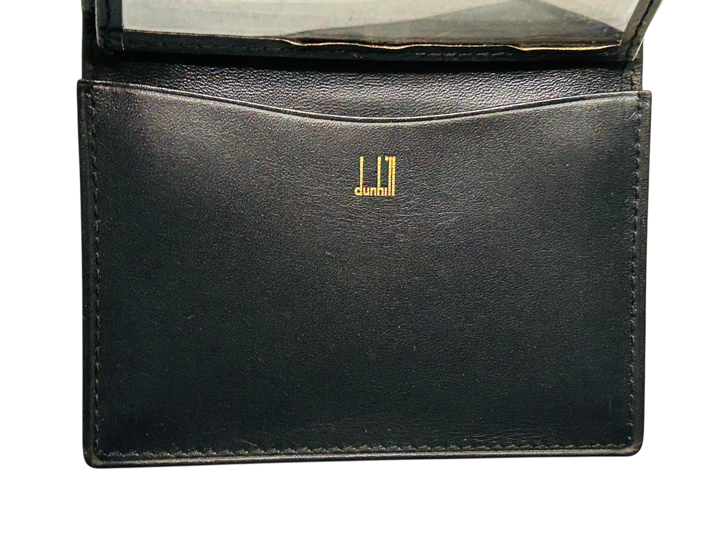 Vintage Dunhill Black Leather ID Passcase Wallet Bifold Credit