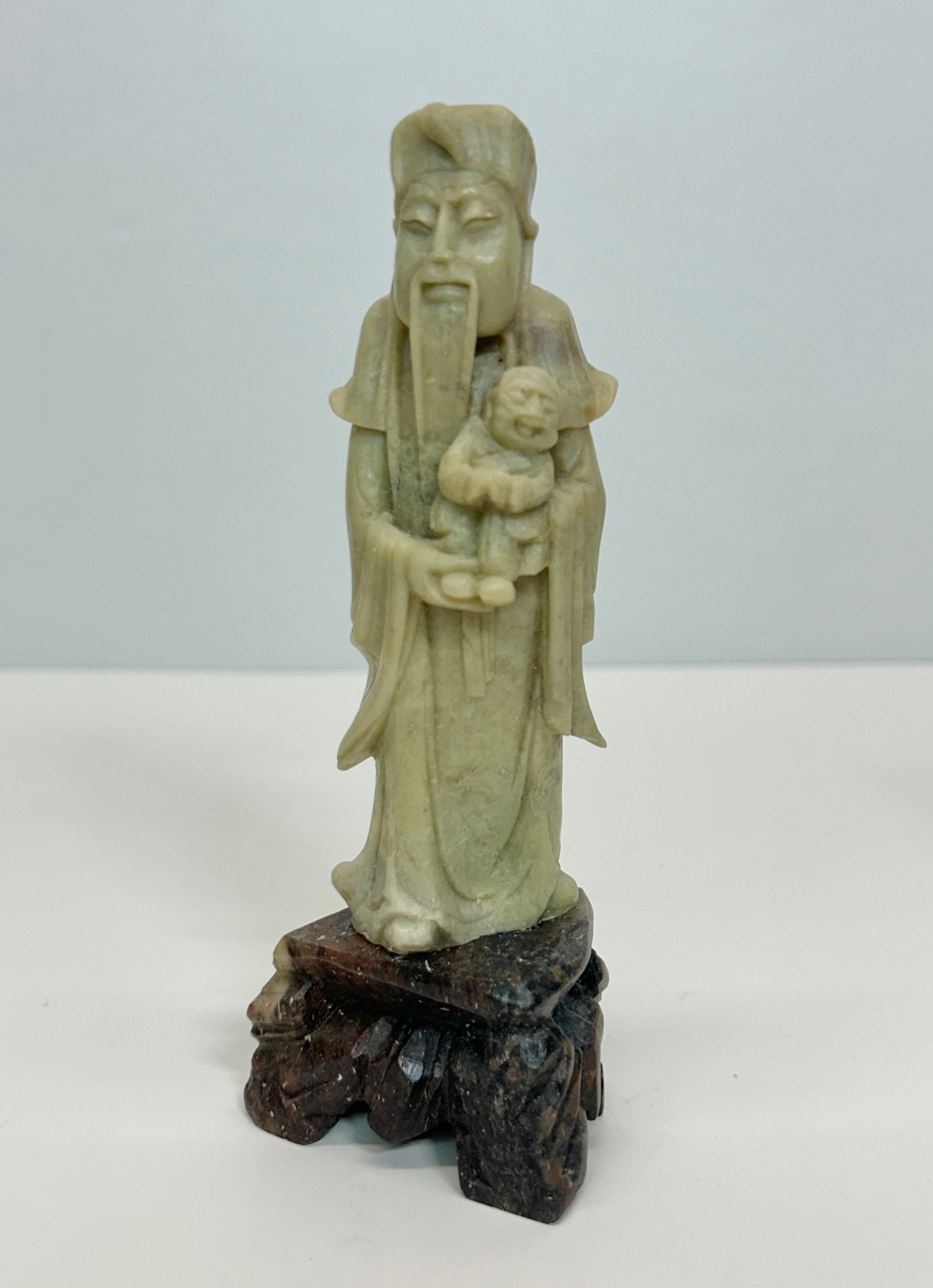 Vintage Soapstone Carving, Fuk Luk Sau, Three Wise Men, Chinese