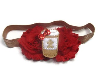 Frappe Latte Nylon Headband Clip Hair Bow RTS