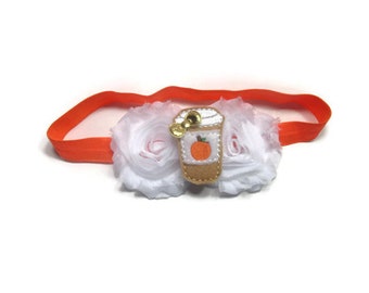 Frappe Latte Nylon Headband Clip Hair Bow RTS