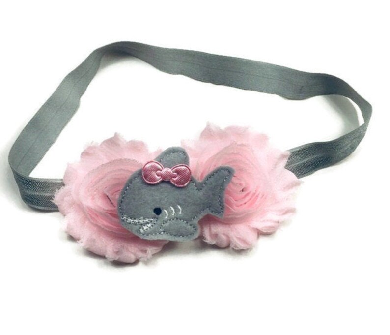 Shark Headband Girly Shark Headband Baby Shark Headband Etsy