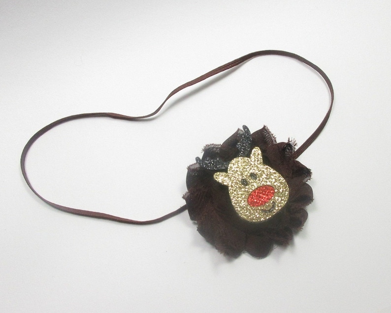 Christmas Headband Reindeer Headband Girls Hair Bow Cake Smash Bow Boutique Bow Animal Headband Toddler Bow Baby Headband