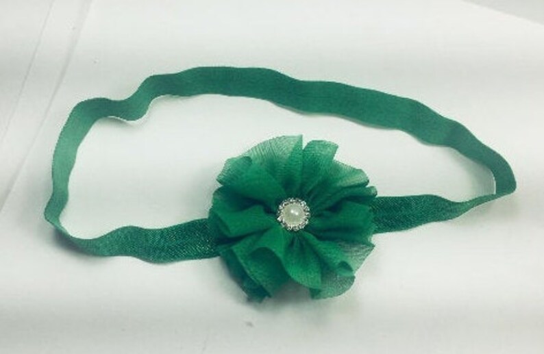 Emerald Headband Green Flower Headband Green Hair Bow Boutique Bow Baby Hair Bow Girls Hair Bow Kelly Green Bow Baby Headband