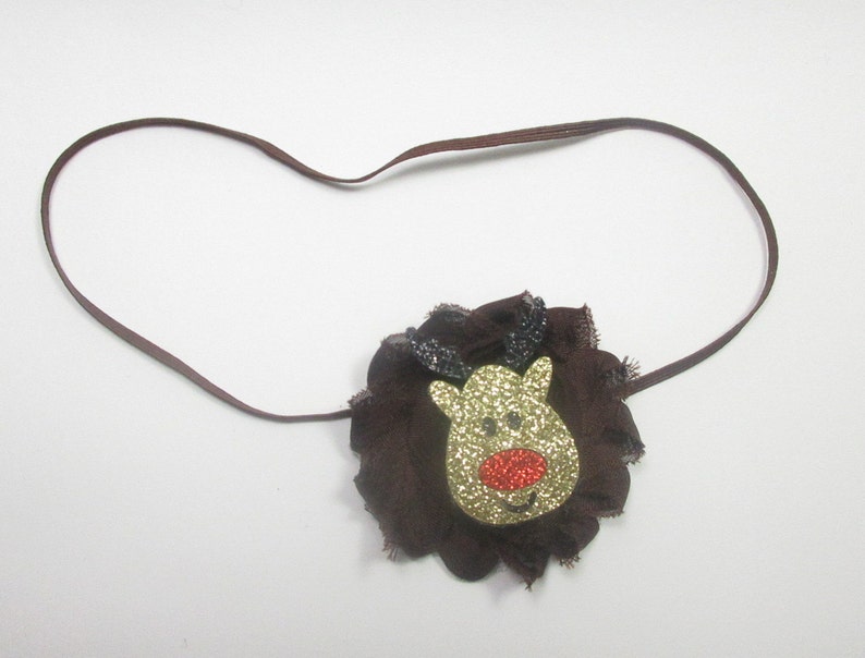 Christmas Headband Reindeer Headband Girls Hair Bow Cake Smash Bow Boutique Bow Animal Headband Toddler Bow Baby Headband