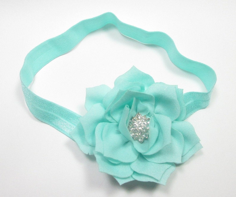 Big Flower Hair Bow Newborn Bow Boutique Bow Girls Hair Bow Toddler Bow Aqua Lotus Flower Headband Christmas Headband Baby Hair Bow