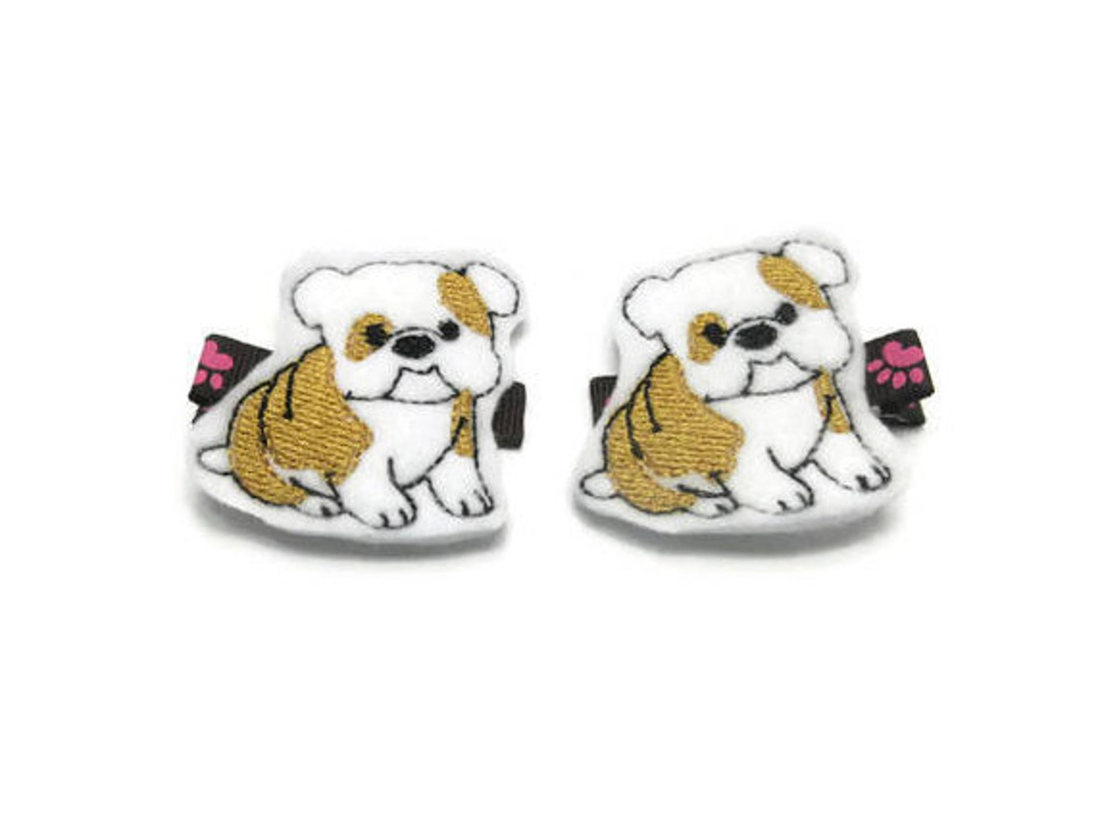 Bull Dog Hair Clip Set Bulldog Hair Clips Dog Lover Set Etsy