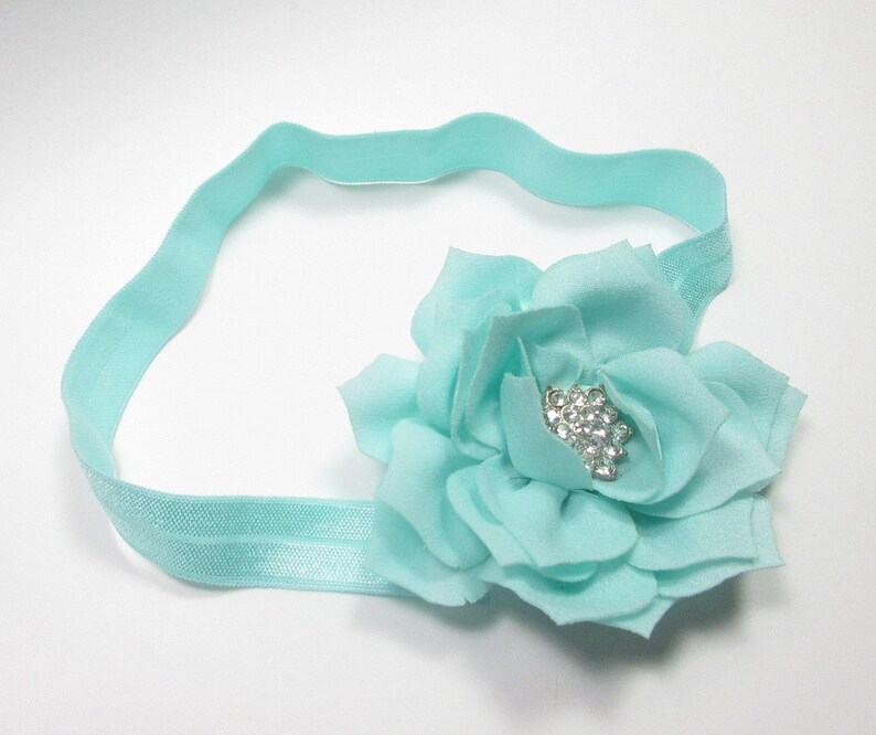 Big Flower Hair Bow Newborn Bow Boutique Bow Girls Hair Bow Toddler Bow Aqua Lotus Flower Headband Christmas Headband Baby Hair Bow