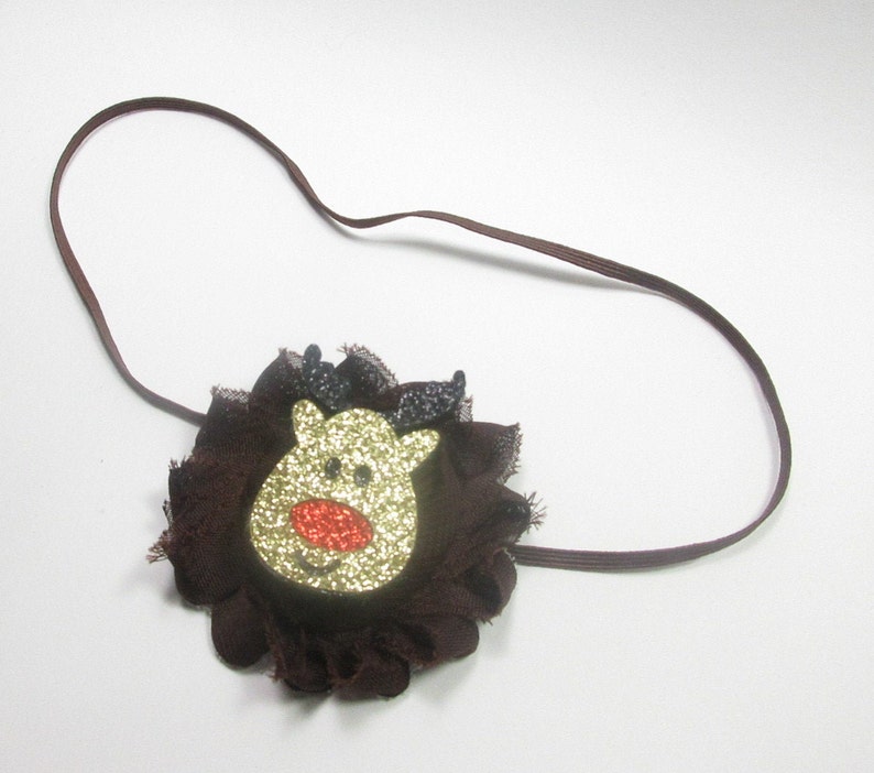 Christmas Headband Reindeer Headband Girls Hair Bow Cake Smash Bow Boutique Bow Animal Headband Toddler Bow Baby Headband