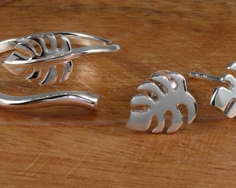 Winzige Sterling Silber Monstera Blatt Ohrringe, zierliche Silber Monstera  Blatt Ohrstecker, Tropischer Strand Schmuck, Natur Wald Schmuck 3/8" -  Etsy.de