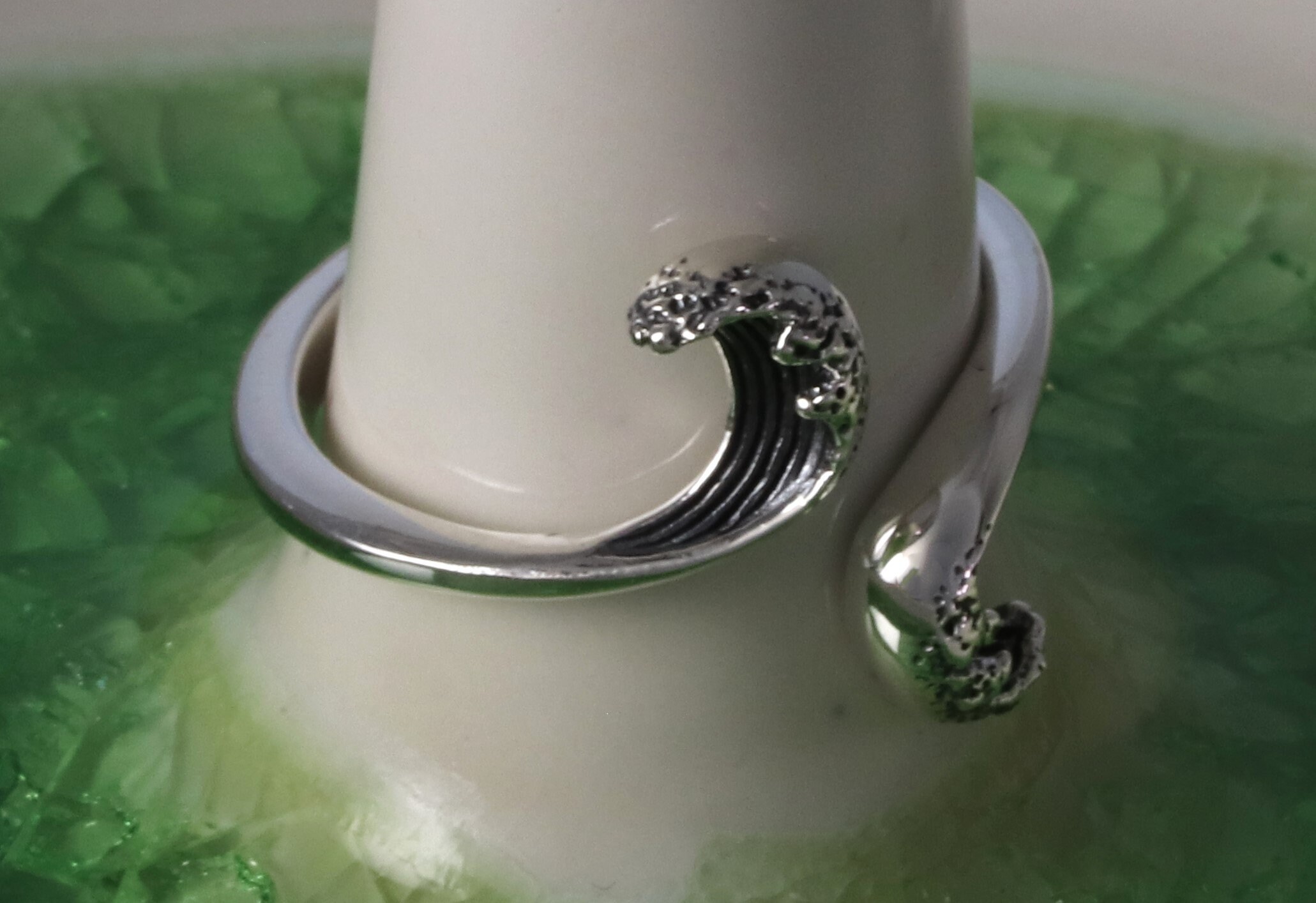 Adjustable Sterling Silver Ocean Wave Ring, Beach Jewelry - Etsy