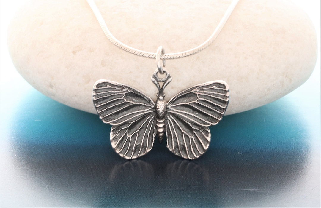 Sterling Silver Butterfly Necklace, Silver Butterfly Pendant