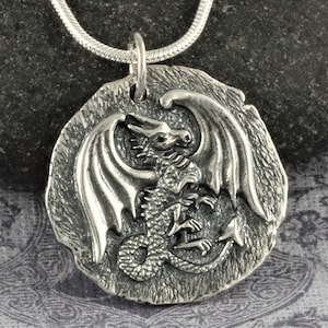 Sterling silver griffin necklace, Replica of ancient Greek coin. Mythological animal necklace, Symbol of the sun power wisdom strength 5/8&quot;
