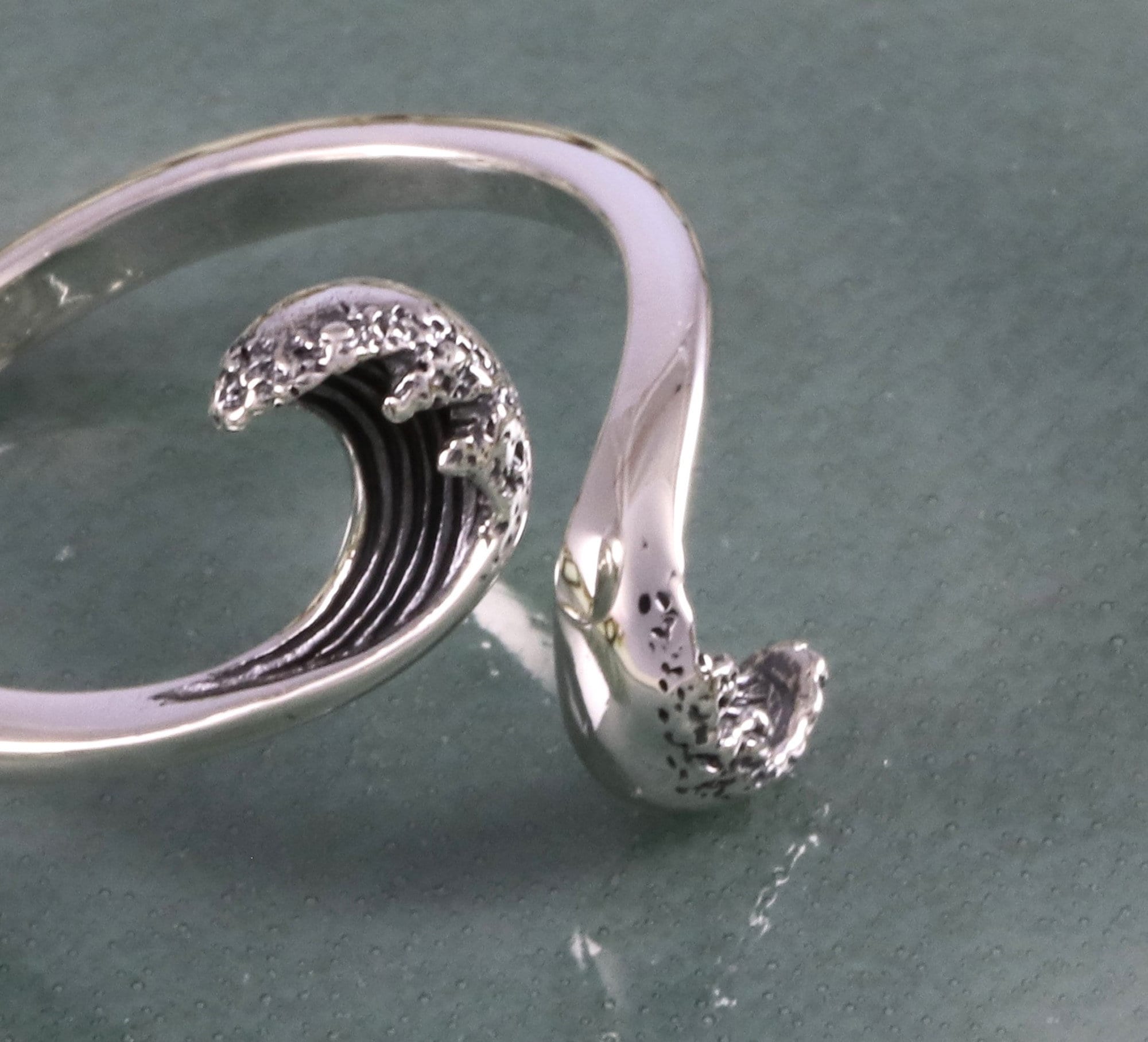 Adjustable Sterling Silver Ocean Wave Ring, Beach Jewelry - Etsy